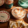 Assiette céramique à gâteau - Orange - Hand-painted Flowers – Image 2