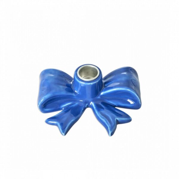 Petit Nœud Céramique Bougeoir Bleu