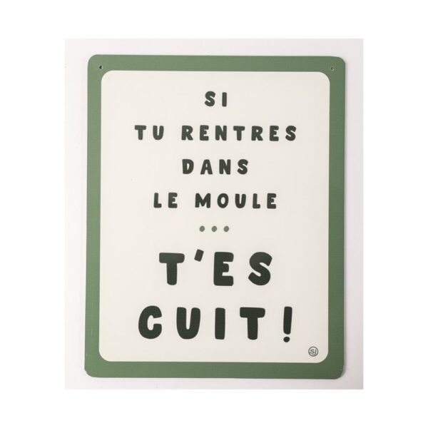plaque métal 24x30 "Si tu rentres dans le moule"