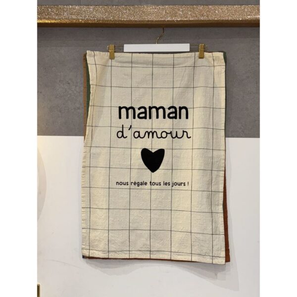 TORCHON SLUB LAVE 50X30 CM "MAMAN D'AMOUR"