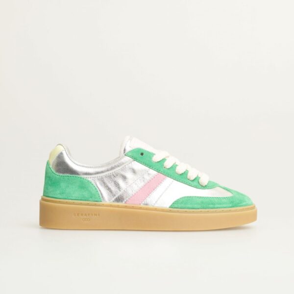 SNEACKERS COURT - SILVER GREEN PINK