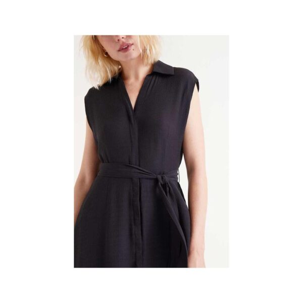 Robe longue en crêpe noire – Image 3