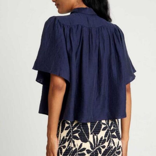 Chemise fluide bleu marine – Image 2