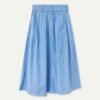 Jupe midi en fil de coton à imprimé rayé bleu – Image 3