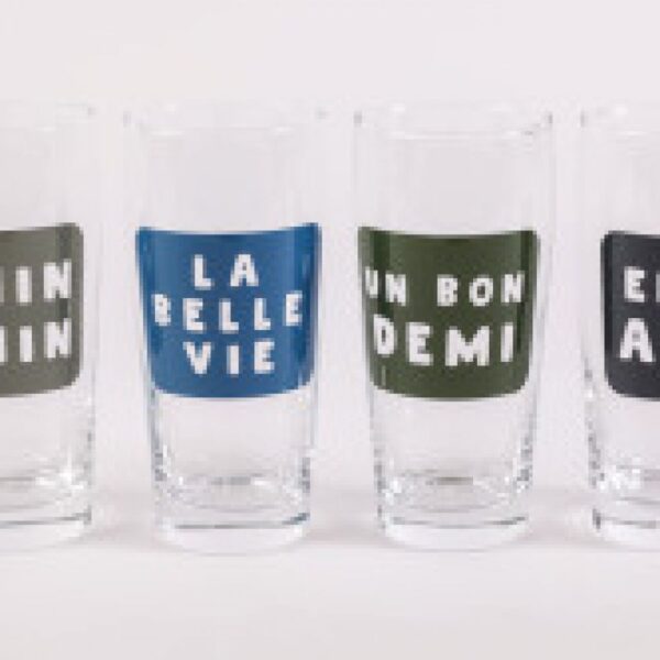 4 Verres à bière "un bon demi" 33cl SJ