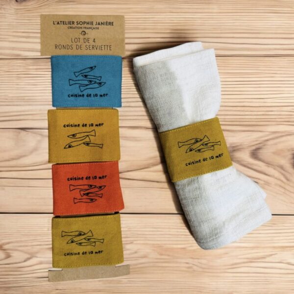 LOT DE 4 RONDS DE SERVIETTE