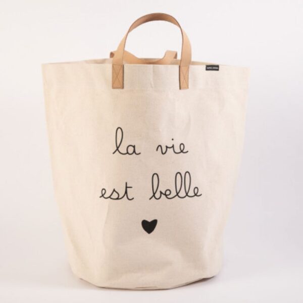 GRANDE CORBEILLE A LINGE "La vie est belle"