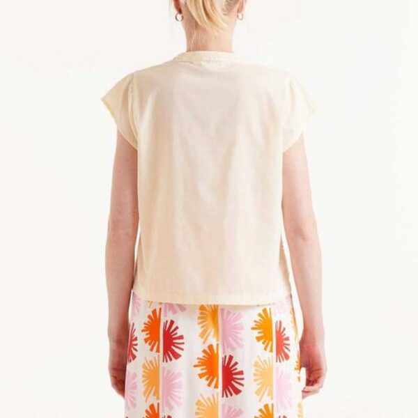 Chemise brodée jaune clair – Image 2