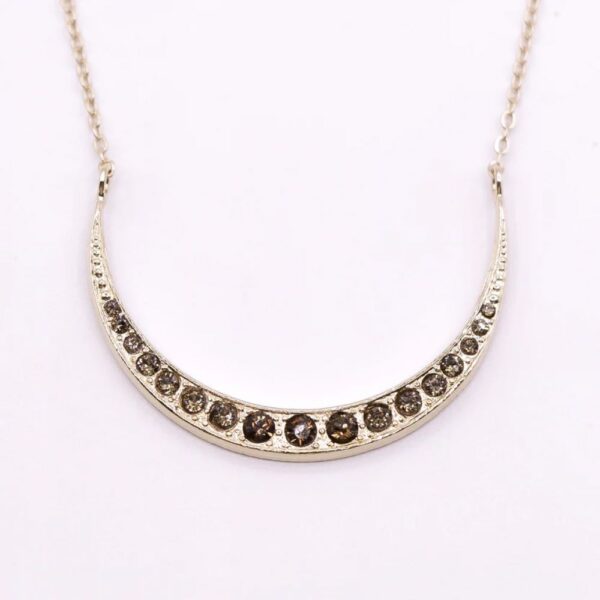 Collier demi-lune "Citlālicue Strass Smoky Gold