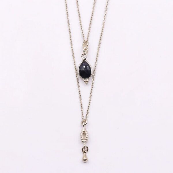 Collier 2 rangs "Caia Tanaquil Agate noire