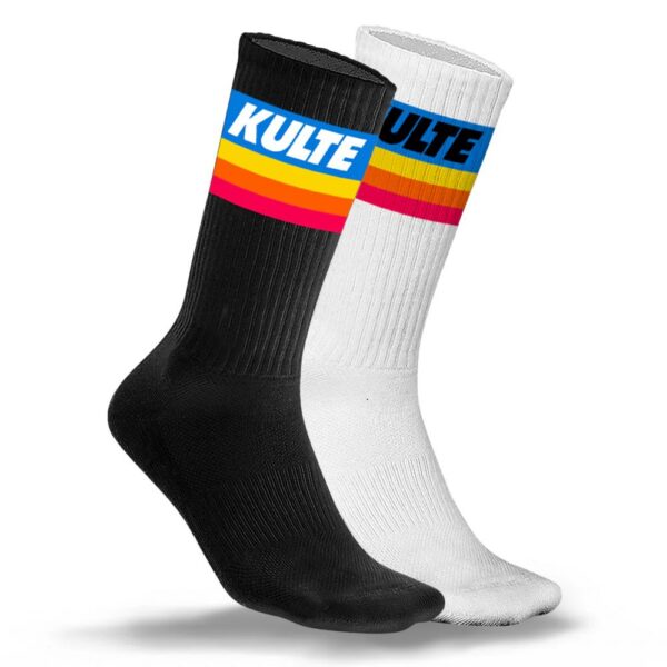 CHAUSSETTES KULTE RAINBOW BLACK WHITE