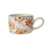 Tasse à Cappuccino céramique- Orange - Hand-painted Flowers