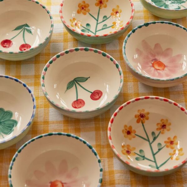 Bol céramique - Jade - Hand-painted Yellow Flower