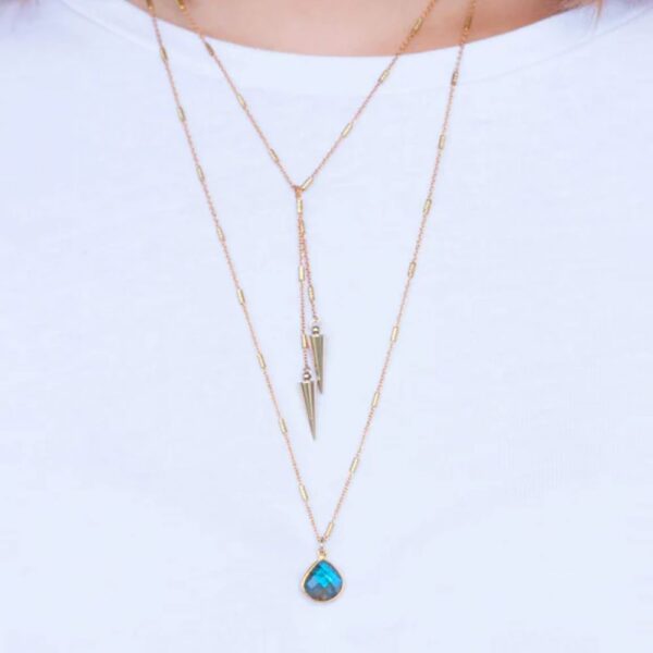 Collier cravate "Caia Caecilia Quartz fumé OR PALE – Image 2