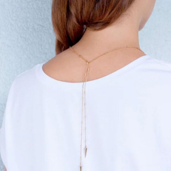 Collier cravate "Caia Caecilia Quartz fumé OR PALE – Image 3