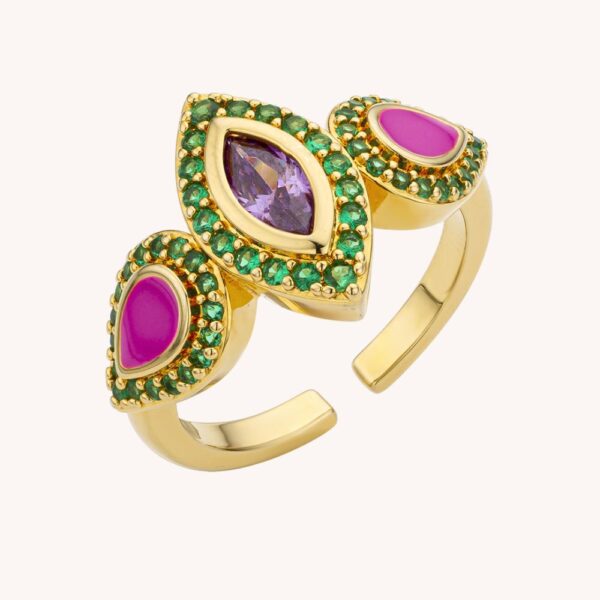 Bague Fushia lovely Mademoiselle Or