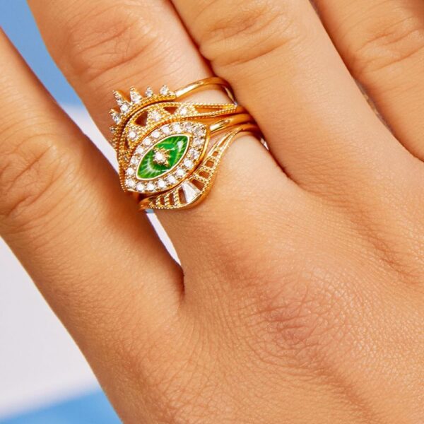 Bague Green eye Or – Image 2
