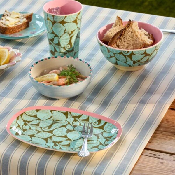 Assiette rectangulaire Vert - Seashell Print RICE – Image 2
