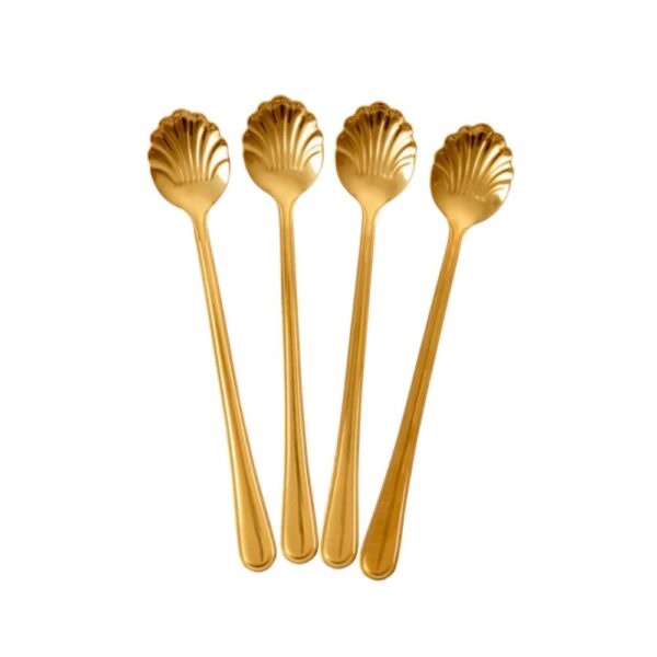 Cuillères à gateau longues Inox OR- lot de 4 RICE
