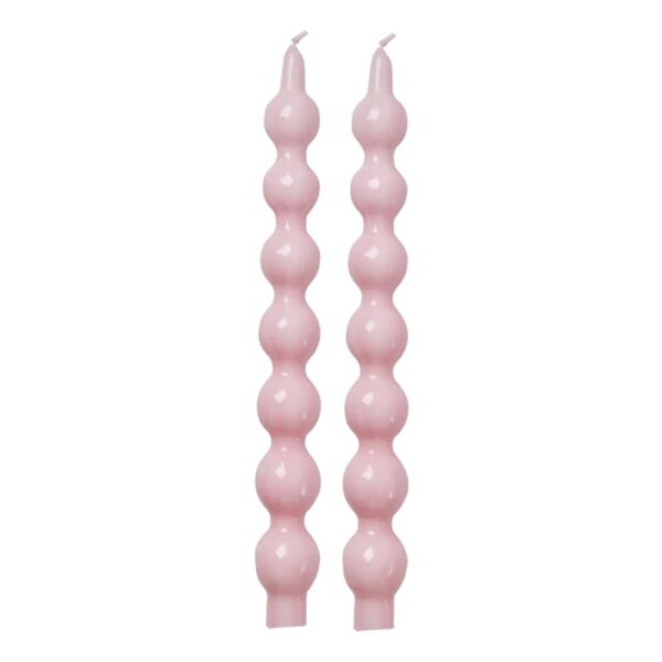 BOUGIES RICE boules par 2 rose clair