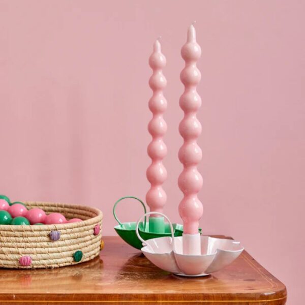 BOUGIES RICE boules par 2 rose clair – Image 2