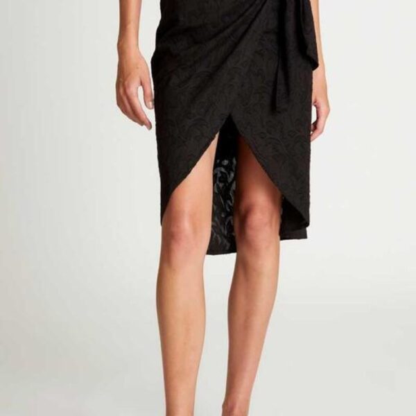 Jupe midi jacquard noir