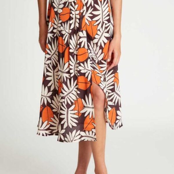 Jupe midi viscose floral