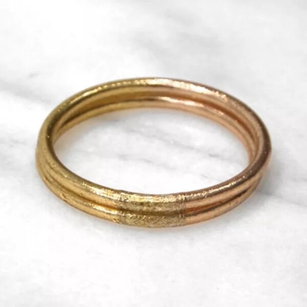Bracelet Bouddhiste certifié made in Thaïlande avec Mantra - Modèle Bi-color - LIGHT GOLD/CHAMPAGNE
