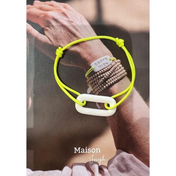 bracelet O de océan lien réglable jaune fluo