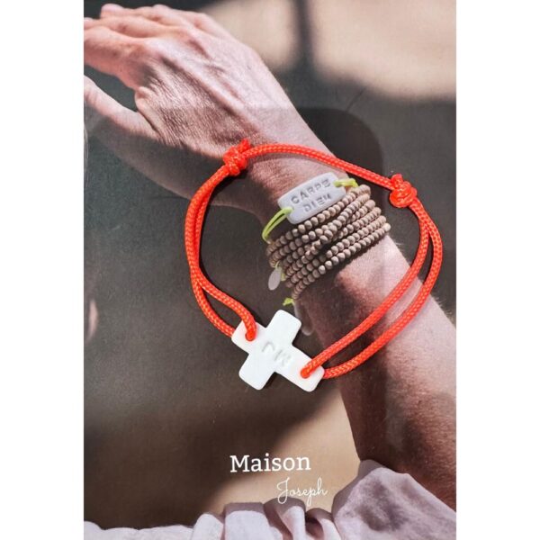 bracelet notre dame lien réglable orange fluo