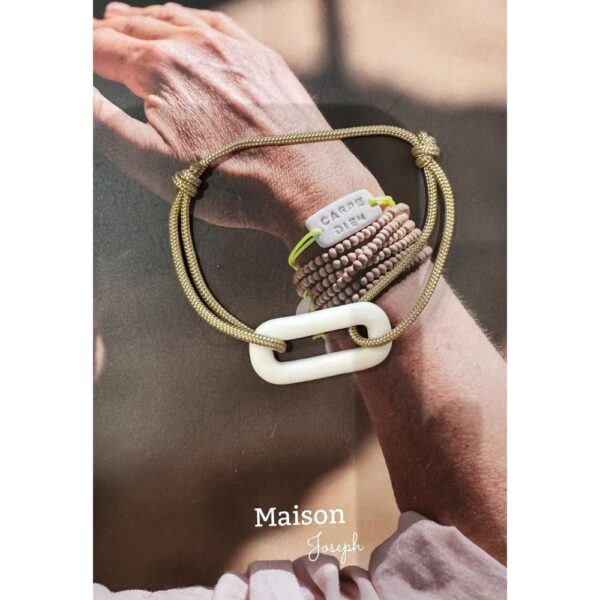 bracelet O de océan lien réglable beige doré