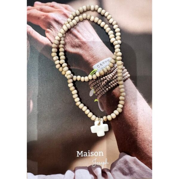 collier ceramique perle bois "notre dame"