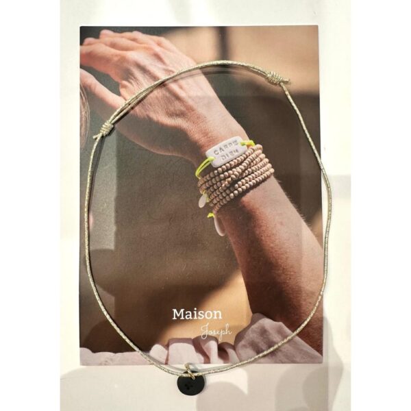 collier céramique cordon élastique rond noir
