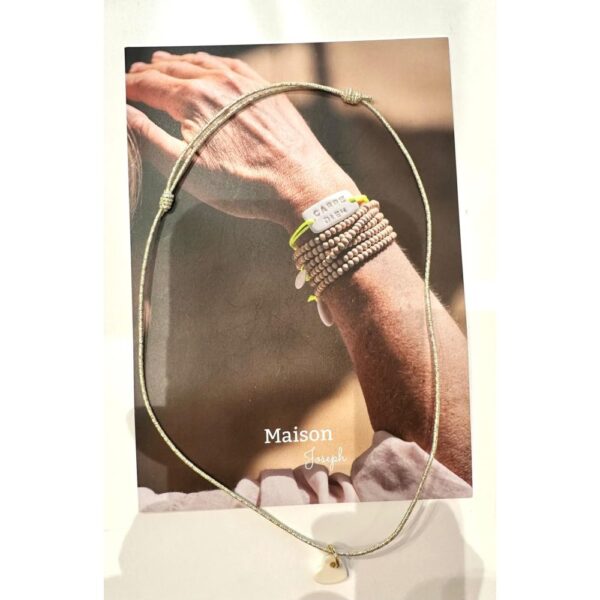 collier céramique cordon élastique coeur