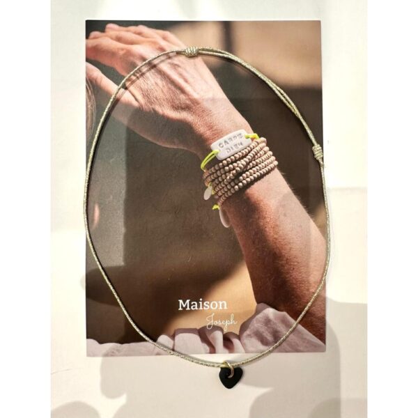 collier céramique cordon élastique coeur – Image 2