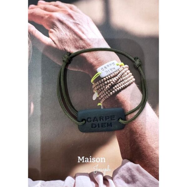 bracelet homme carpe diem & cordage kaki