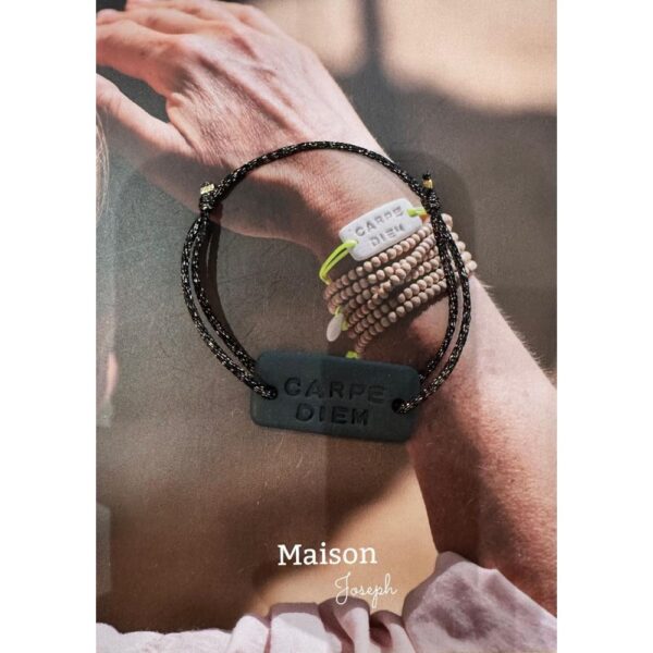 bracelet carpe diem noir & lien mokuba noir
