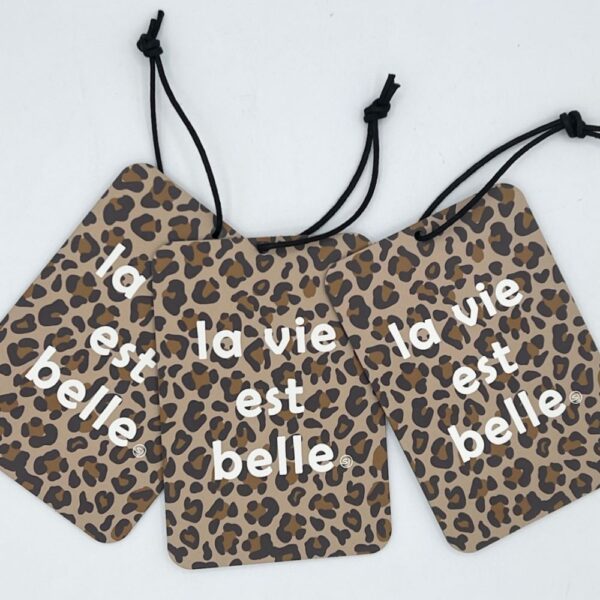 MINI PLAQUE 9X13 CM leopard "la vie est belle"