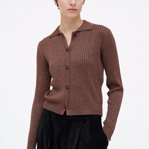 Brown knit cardigan