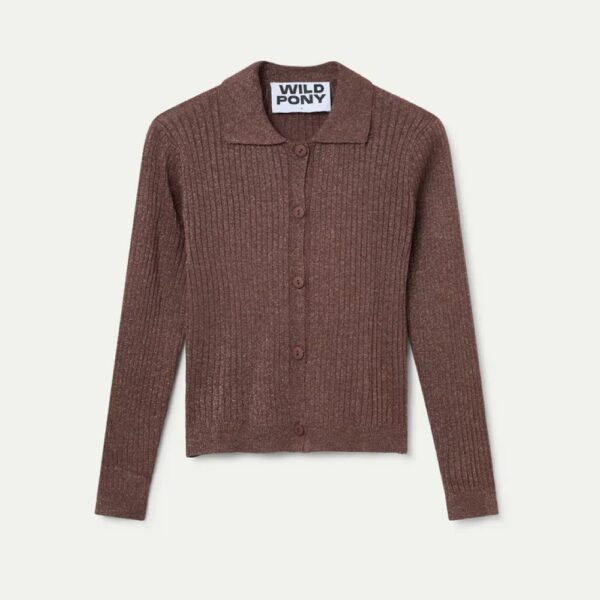 Brown knit cardigan – Image 2