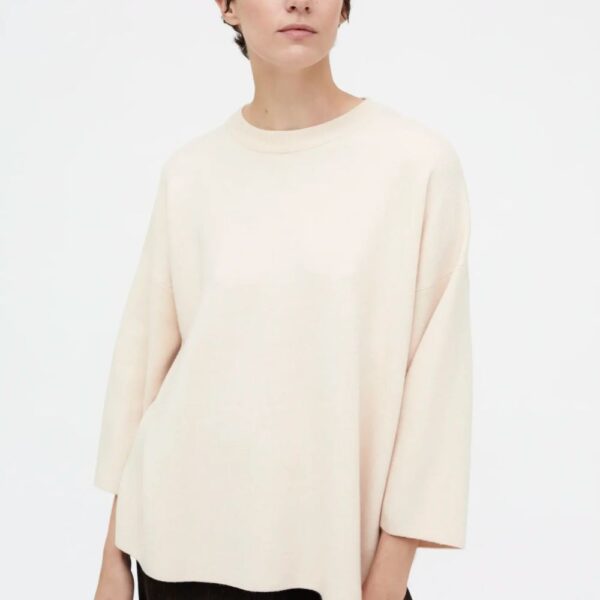 Pull à manches larges blanc