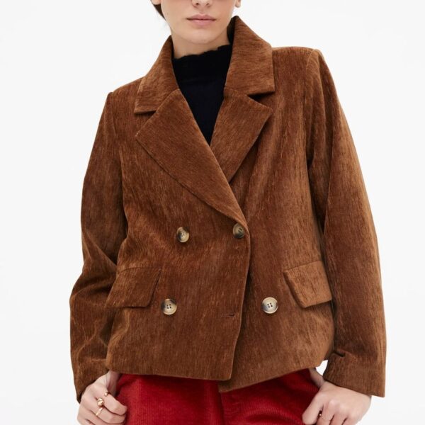 Blazer chocolat effet velours
