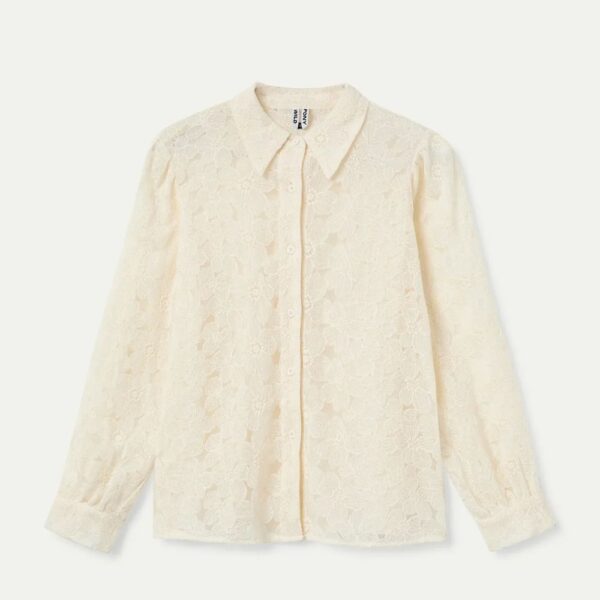 Chemise blanche broderie florale – Image 2