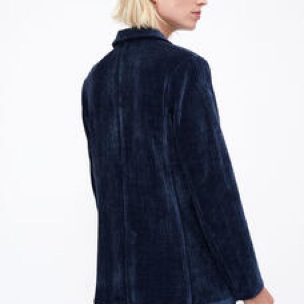 Blazer en velours côtelé bleu marine – Image 2