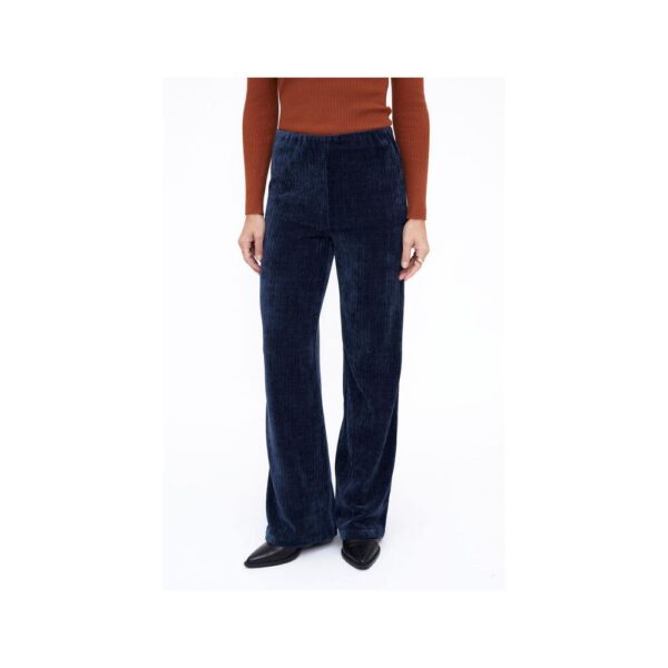 Pantalon en velours côtelé bleu marine