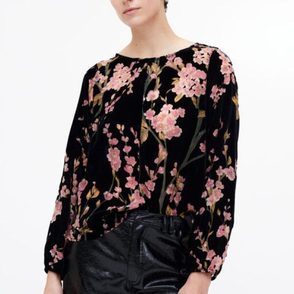 Top en velours imprimé Malva Velvet