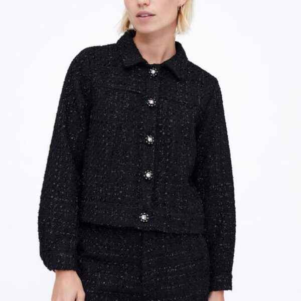 Veste en tweed noir