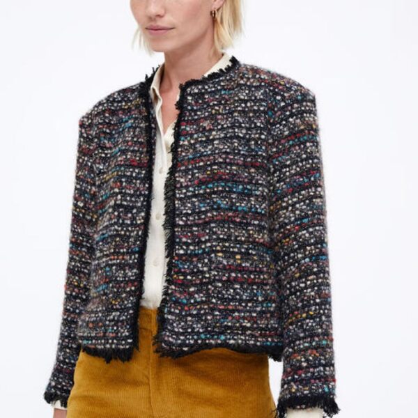 Veste en tweed multicolore