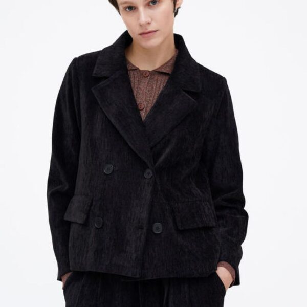 Blazer noir effet velours