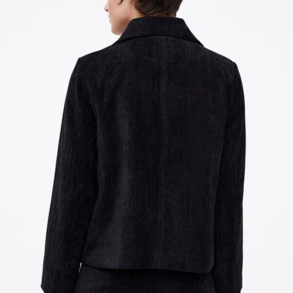 Blazer noir effet velours – Image 2